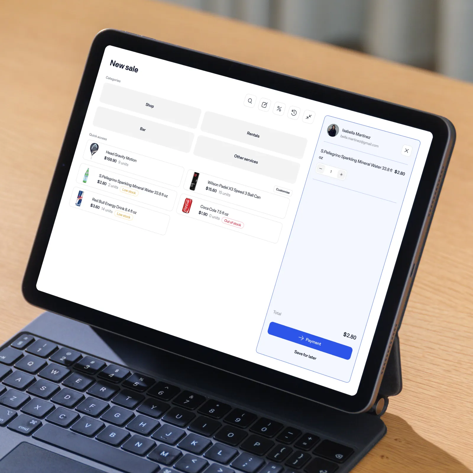 Enhanced Playtomic's club management software with Point of Sales